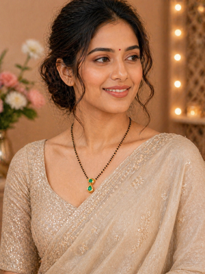 Green Kundan Mangalsutra