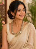 Jute Necklace with Kundan Pandent