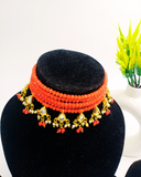 Red Beads Kundan Choker