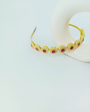 Purple Stone Kundan Hairband