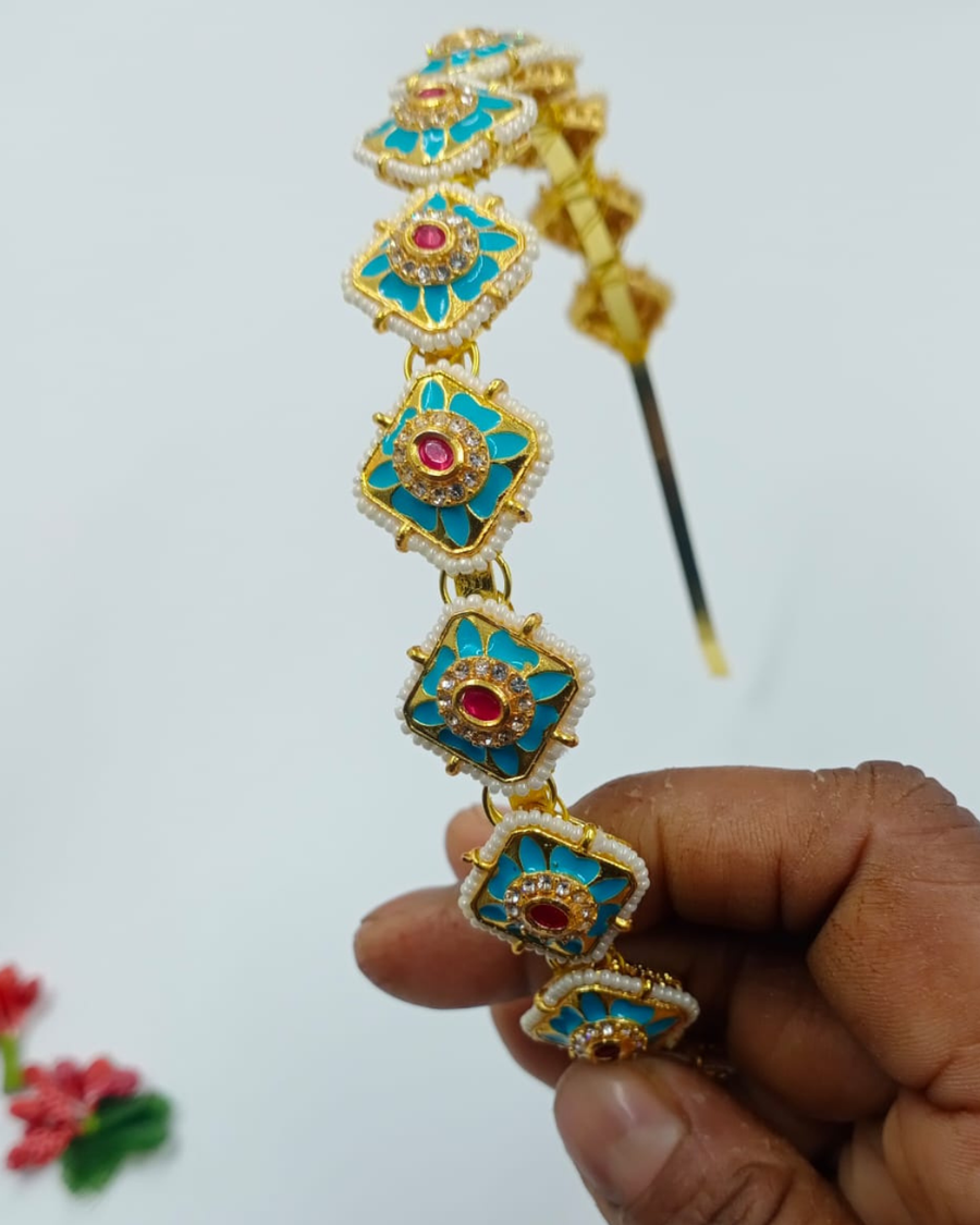 Meenakari Kundan Hairband