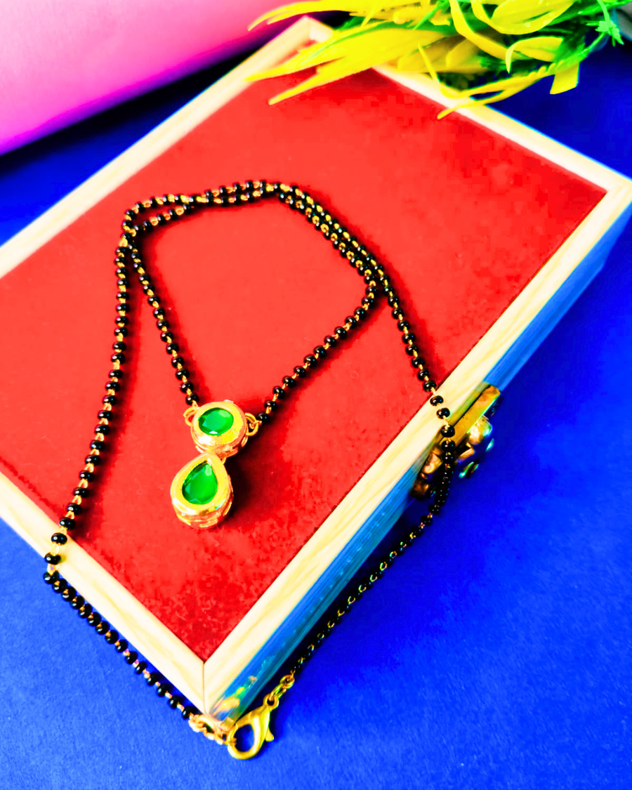 Green Kundan Mangalsutra