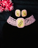Pink Kundan-Beads Choker