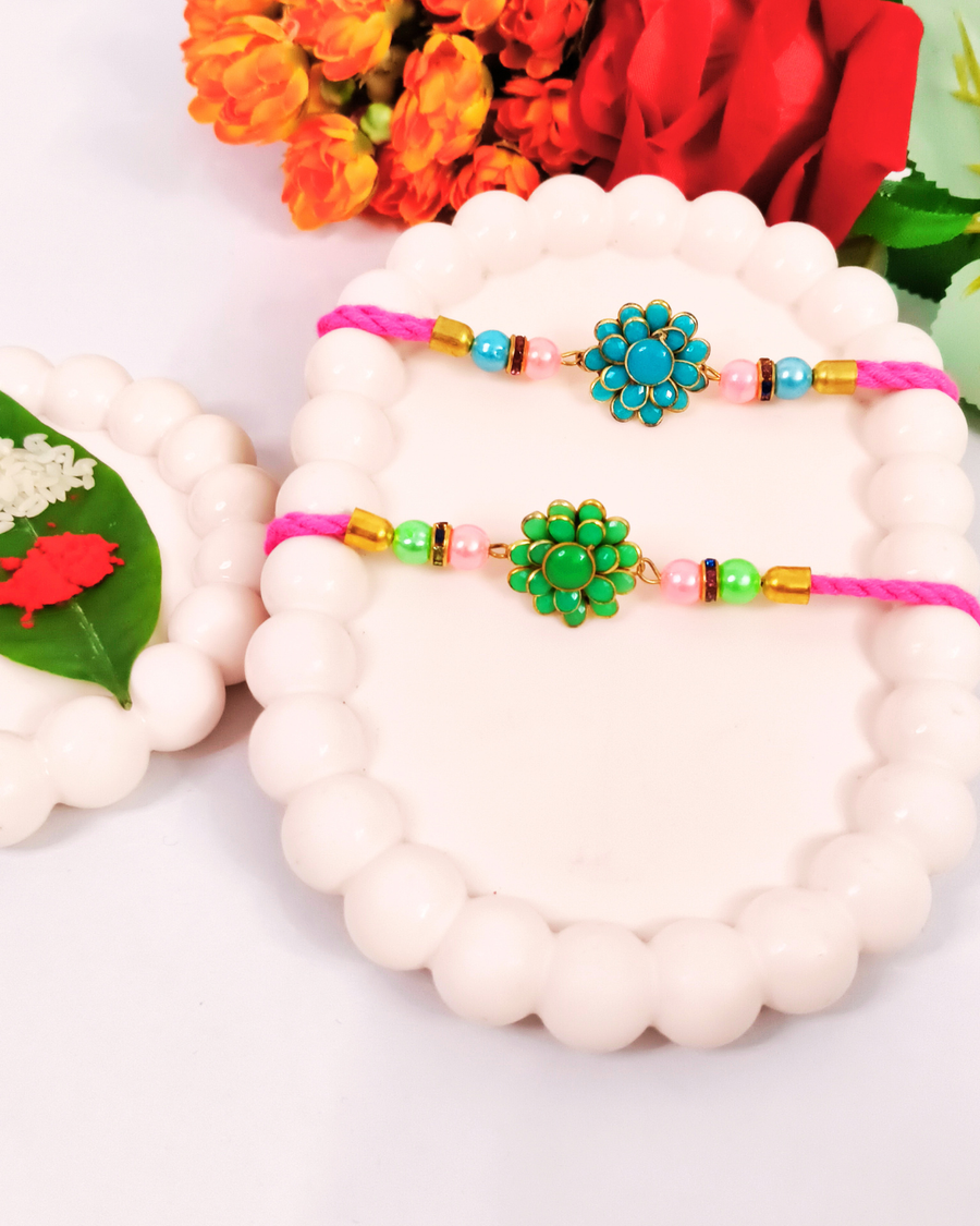 Flower Rakhi Set