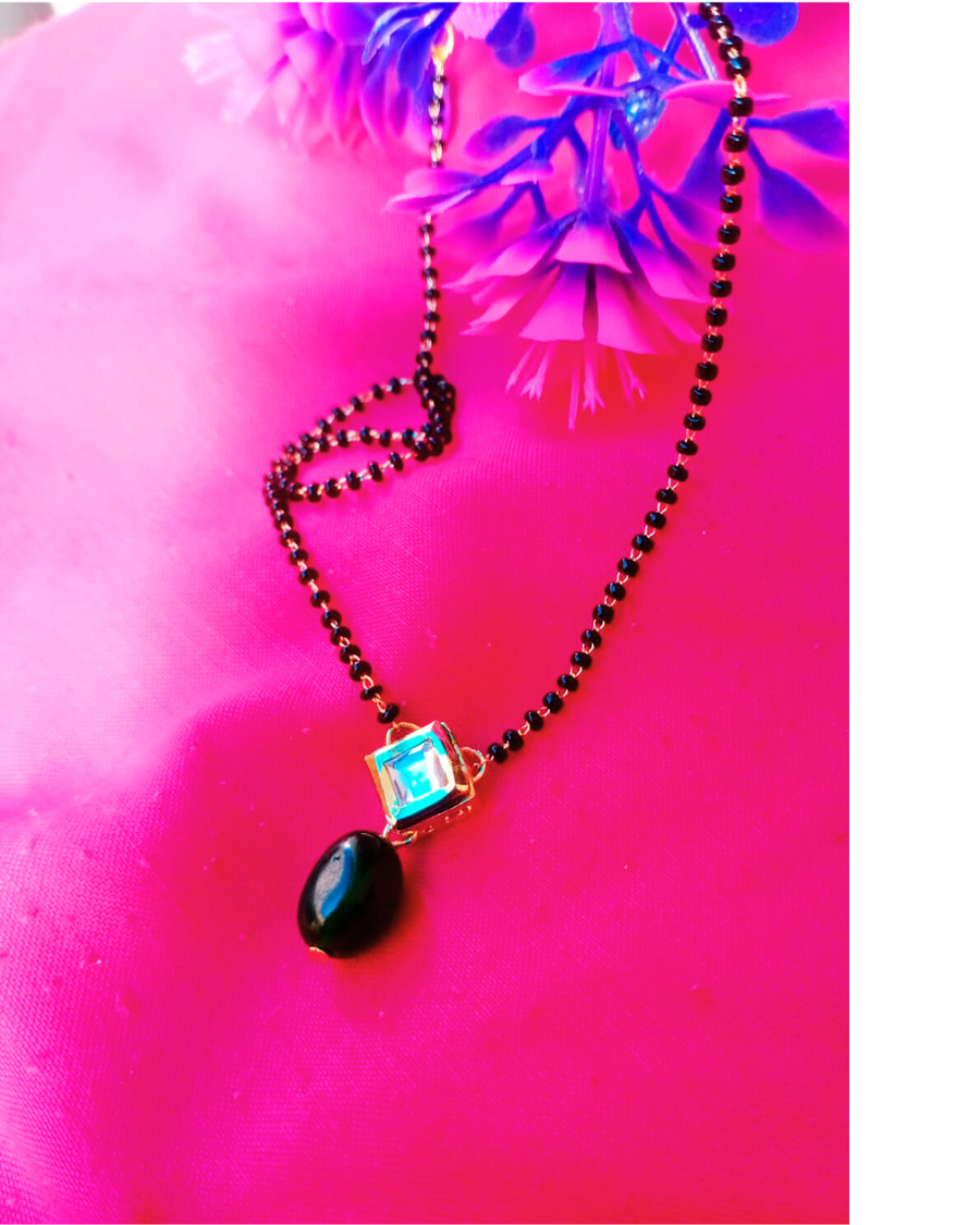 Green Bead Kundan Mangalsutra