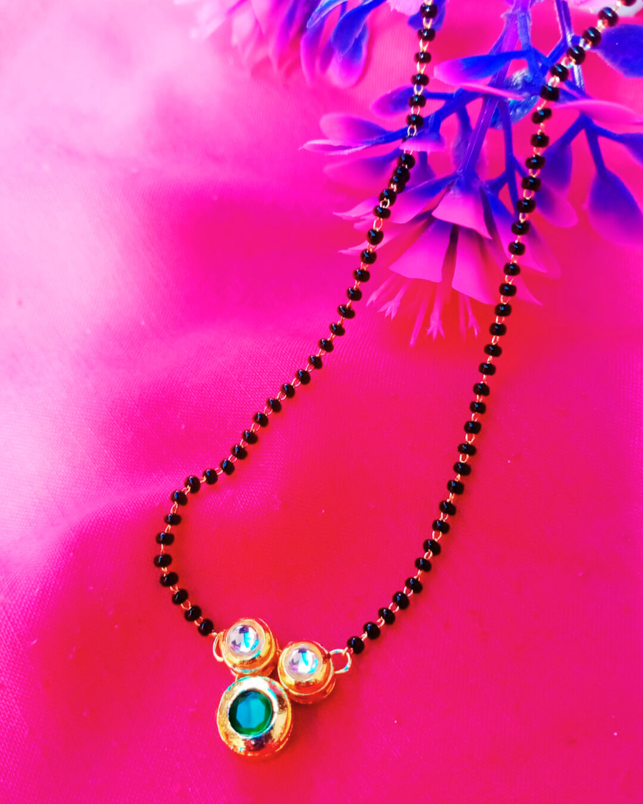 Green Kundan Mangalsutra