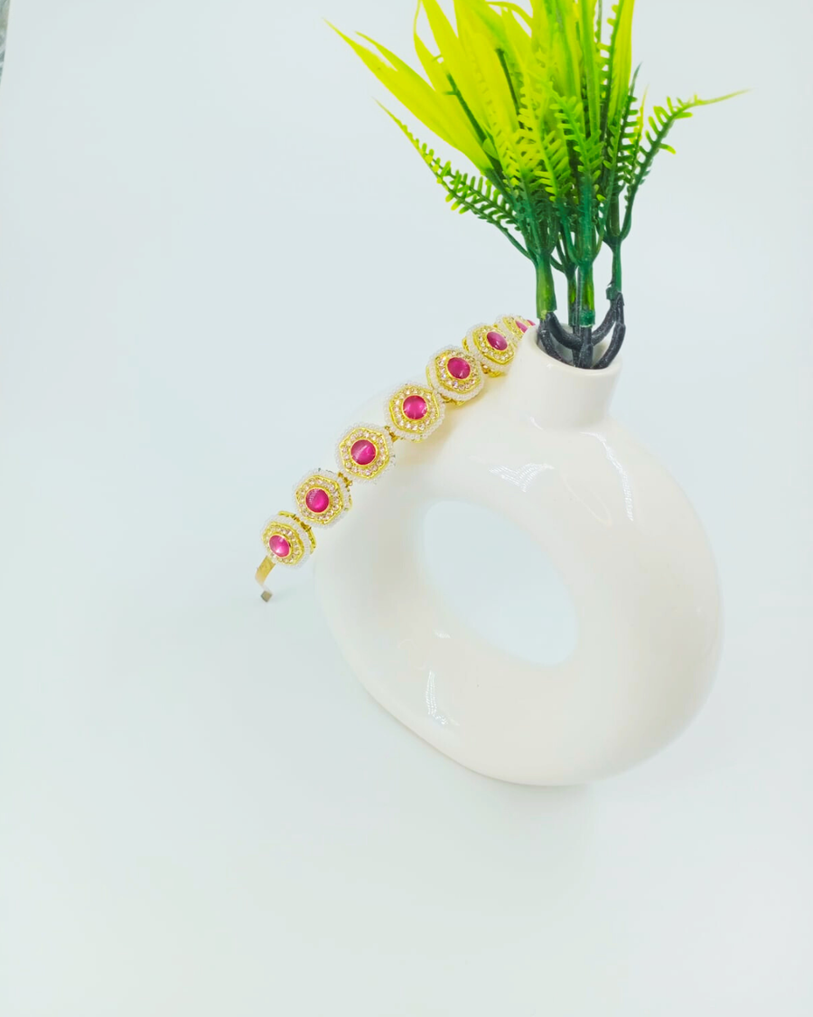 Purple Stone Kundan Hairband