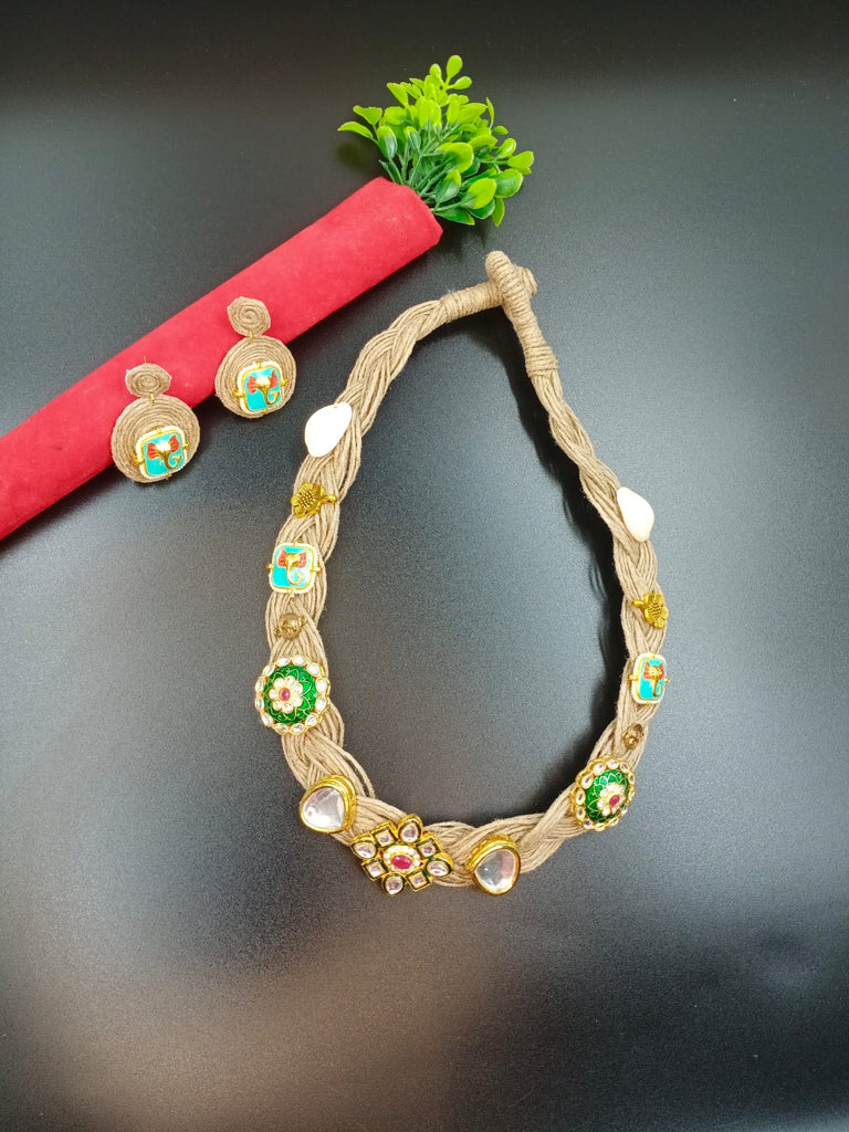 Jute Kundan Nacklace